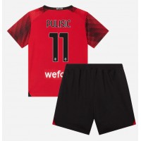 Stroje piłkarskie AC Milan Christian Pulisic #11 Koszulka Podstawowej dla dzieci 2023-24 Krótki Rękaw (+ szorty)